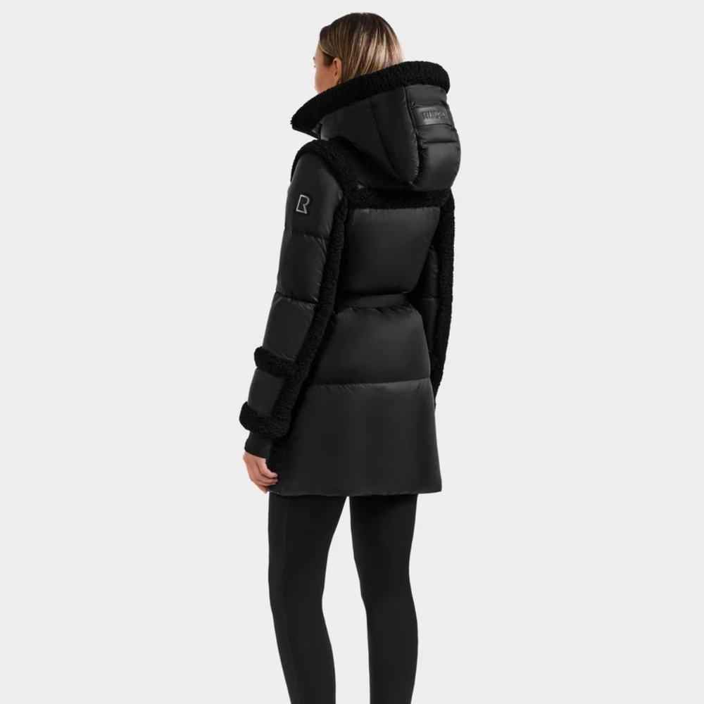 RUDSAK JULIANA W MID-LENGTH DOWN PUFFER WITH FAUX SHEARLING TRIM - NO BELT - Picture 3 of 10